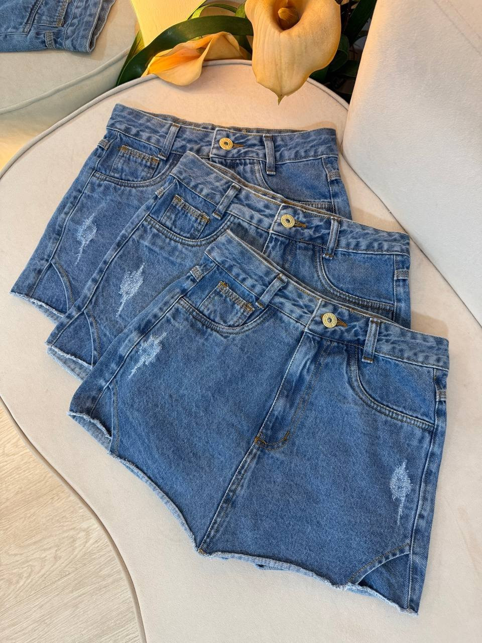 Short saia jeans 