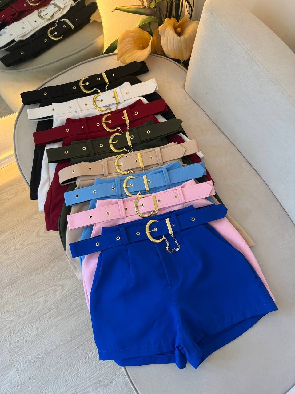 Short Alfaiataria com cinto