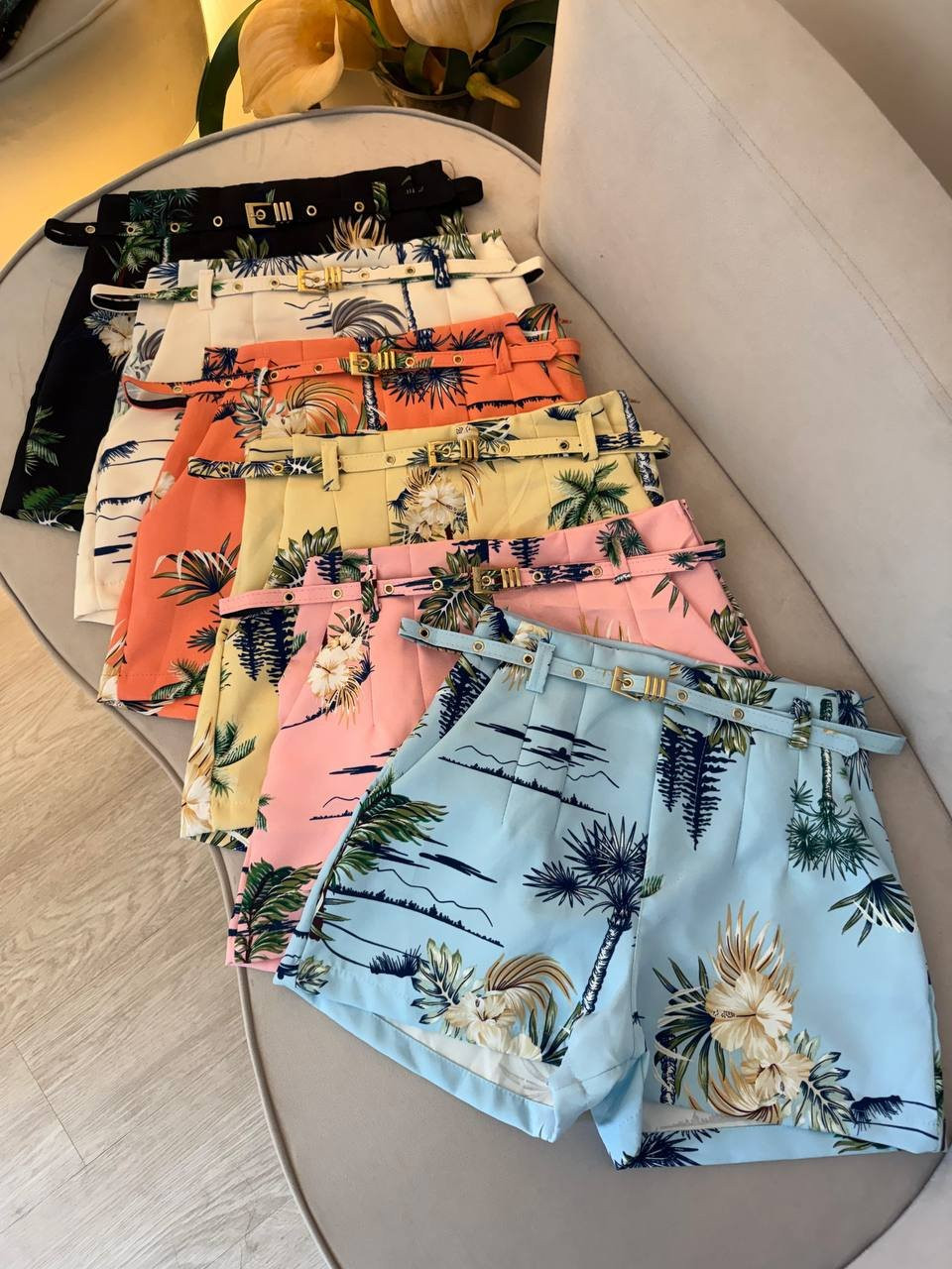 Short Alfaiataria com cinto