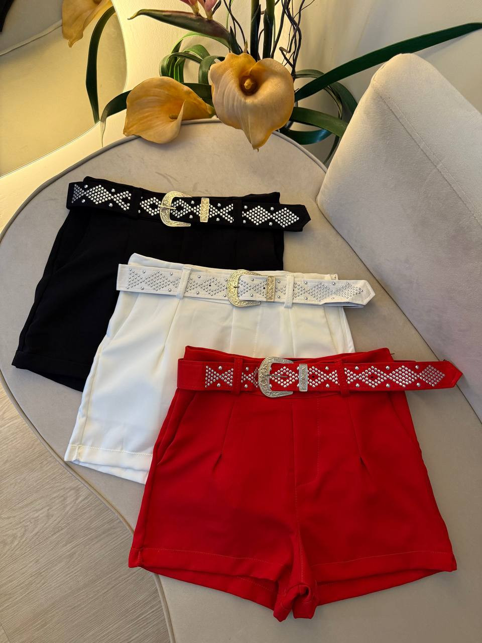 Short Alfaiataria com cinto