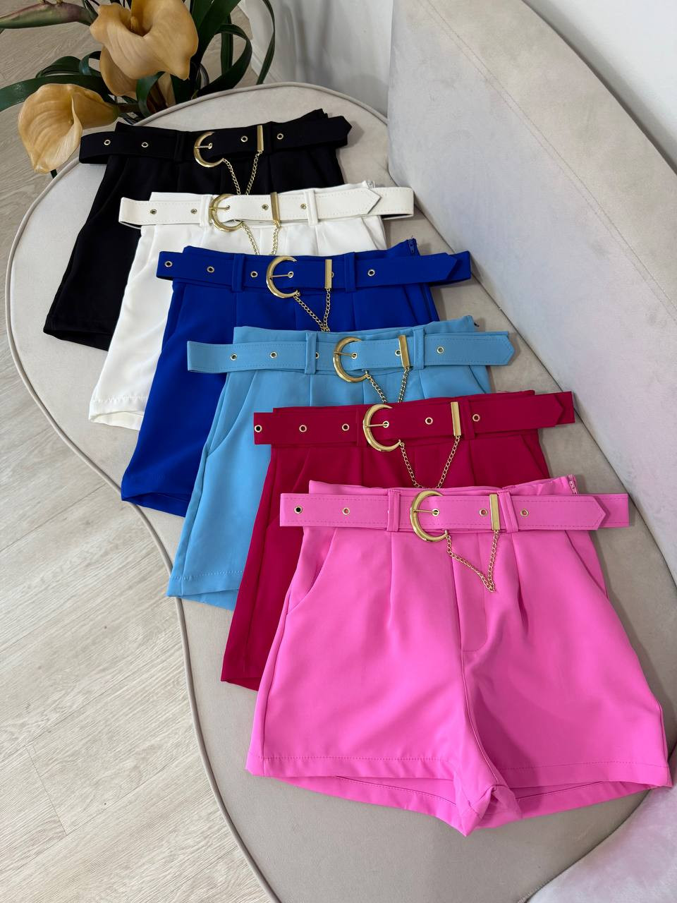 Short Alfaiataria com cinto