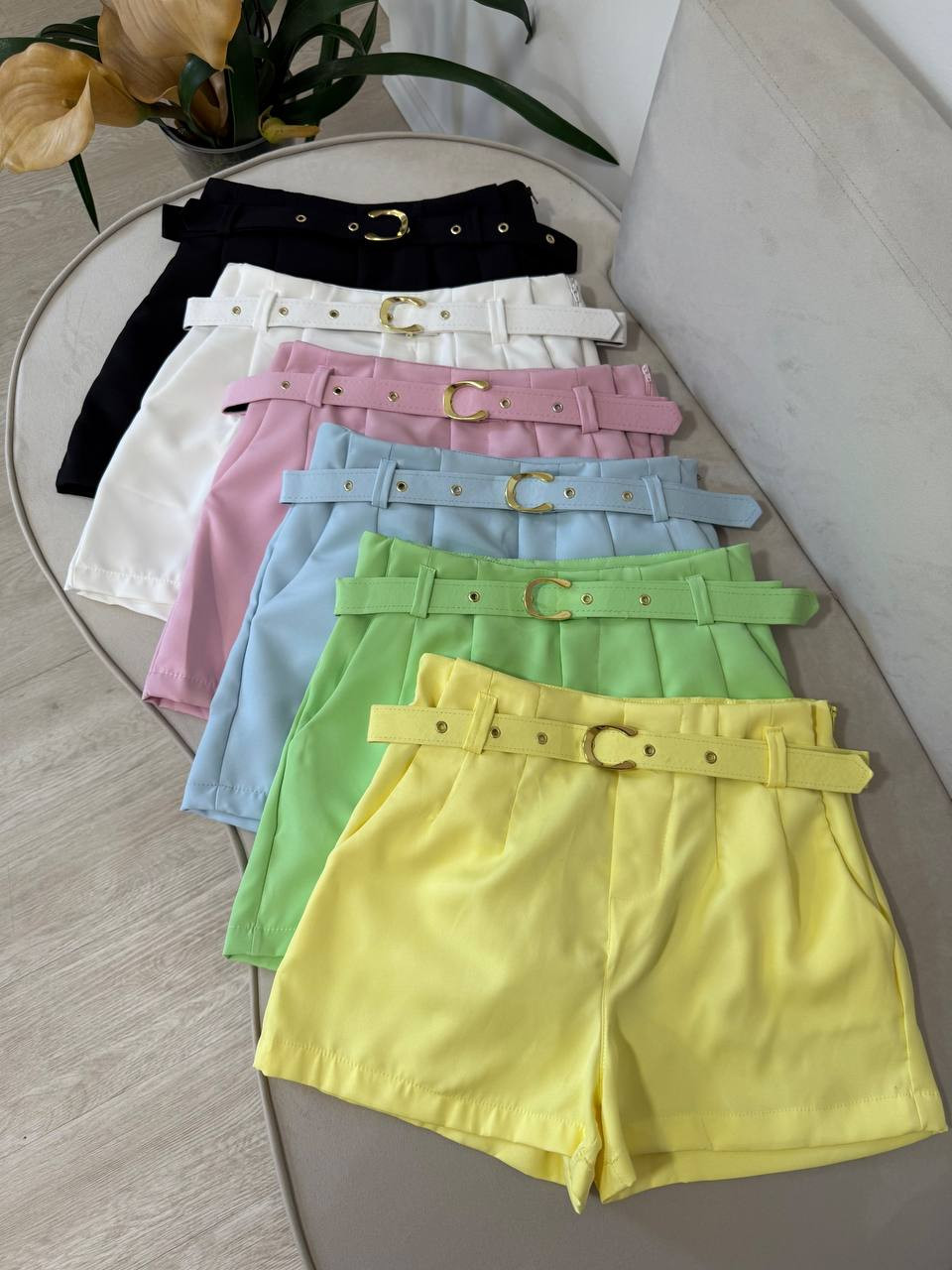 Short Alfaiataria com cinto