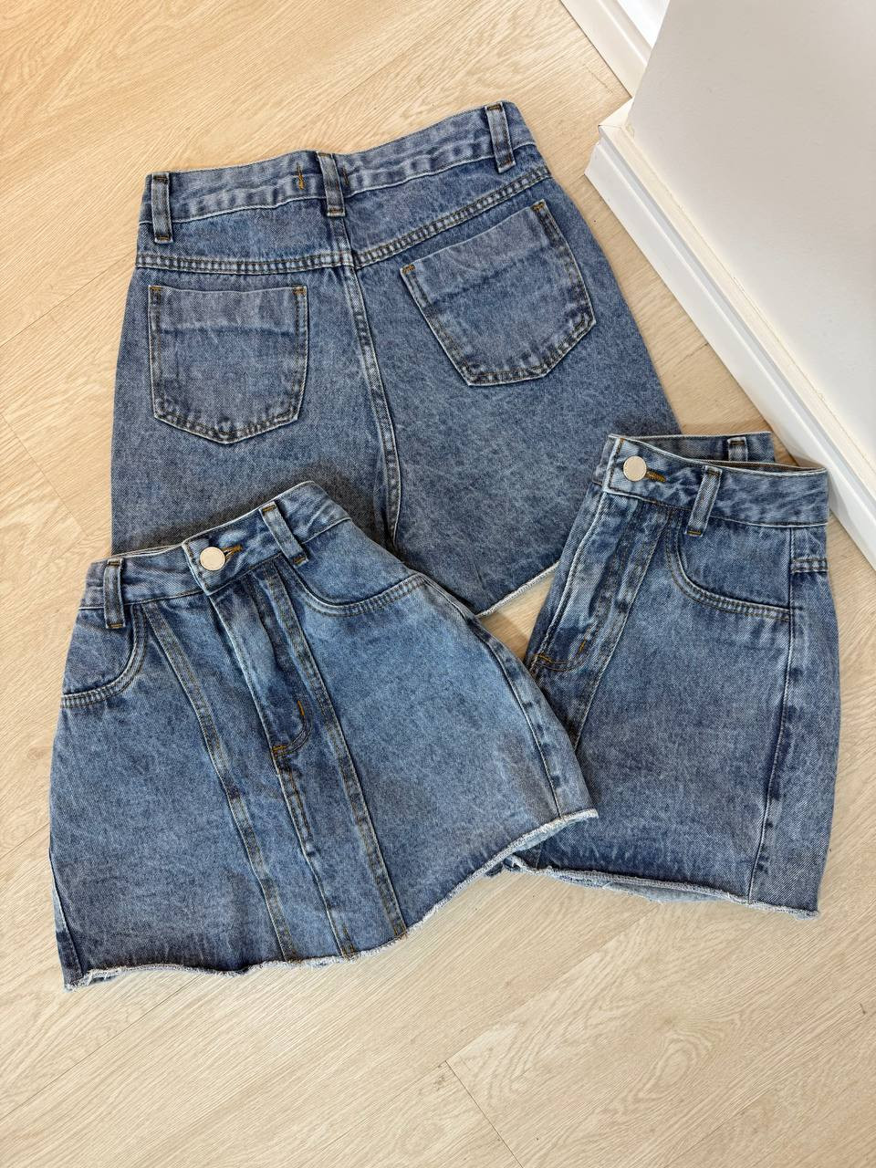 Short saia jeans 