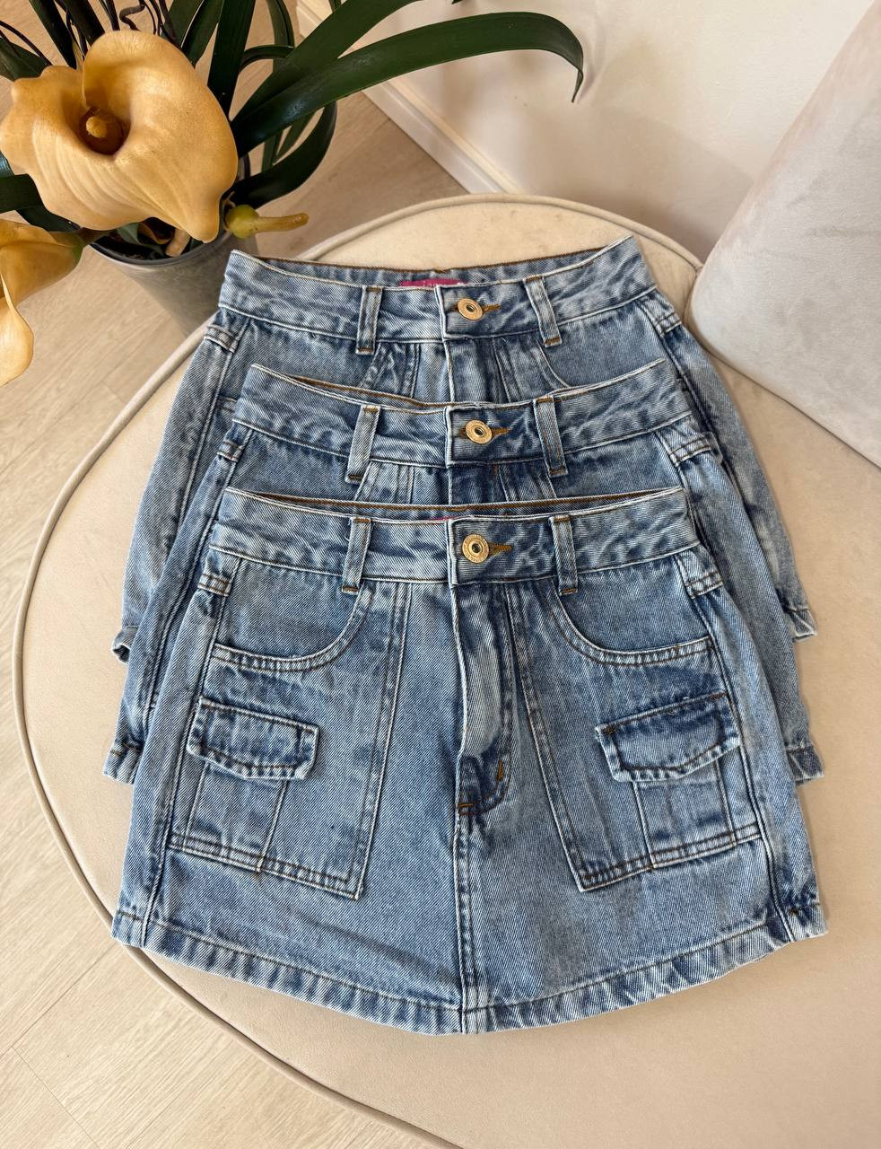 Short Saia Jeans Ariele 