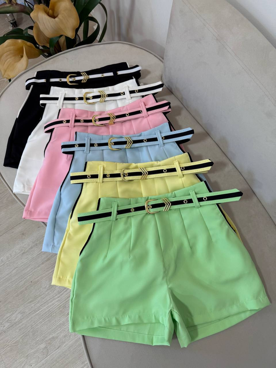 Short Alfaiataria com cinto